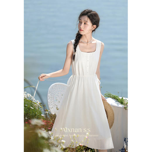 【6折秒杀】鹿向南《春日梦境》连衣裙新款女夏季法式方领收腰裙子L33766-3/L33736 商品图4
