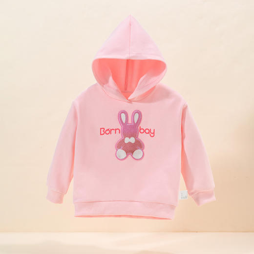 贝贝怡女童卫衣连帽2024春季新款儿童上衣洋气甜美女孩中大童春装ZB1DS041 商品图5