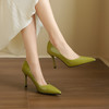 阿么手工女鞋漆皮细跟高跟鞋软底2025新款彩色网红尖头单鞋女8CM 商品缩略图4