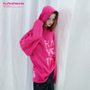FTT FlyTheTruth 下身失踪 美式玫红色纯棉连帽T恤女春秋卫衣外套 商品缩略图1