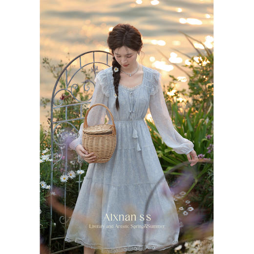 【65折秒杀】鹿向南《圣岛情书》初春连衣裙新款温柔茶歇裙碎花裙L33762 商品图5