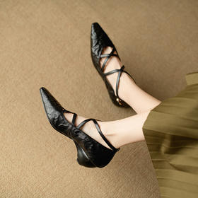 【预售5天】春夏新款，头层水晶羊皮复古单鞋NJMK&K868