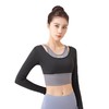 拼色假两件瑜伽服秋季速干瑜伽服长袖免穿文胸高弹运动健身服 商品缩略图4