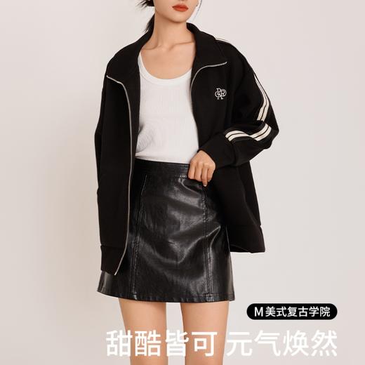 weyo男女同款空气层美式复古装饰织带卫衣外套771090 商品图1