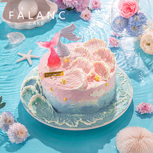 【双鱼座·粉色海洋】美人鱼生日蛋糕（口味10选1） | FALANC CAKE 商品图3