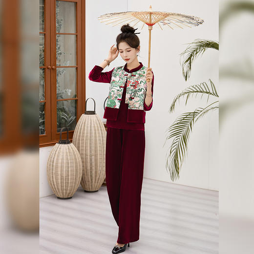 春季新款，洋气时尚优雅新中式三件套HR-MY8857 商品图5
