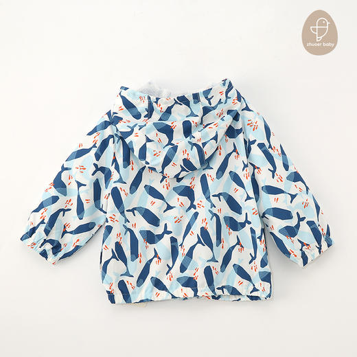 【春款风衣】卓儿男小童休闲运动连帽风衣外套印花上衣防晒服适合1.5-6岁 商品图3