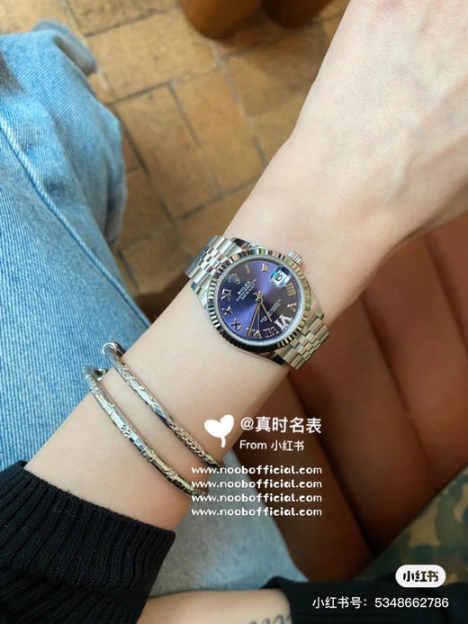 NOOB 劳力士Rolex女款蚝式日志型腕表！年度最火的茄紫色字面表盘，外圈镶嵌48颗钻石！表盘尺寸31毫米。采用904L不锈钢18k镀金锻造，具备高抗腐蚀性 商品图9