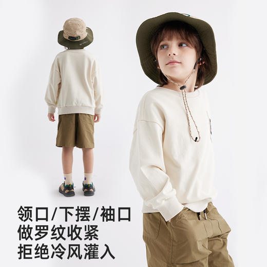 【贴肤透气 不挑身材】儿童趣味刺绣圆领山系卫衣PCWY2409 商品图3