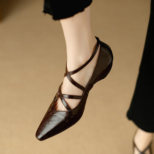 【预售5天】春夏新款，头层水晶羊皮复古单鞋NJMK&K868 商品图7