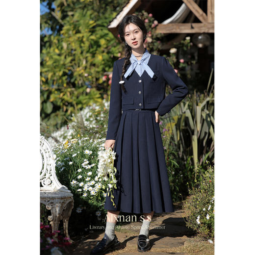 【65折秒杀】鹿向南《星河漫步》小香风蝴蝶结领时尚外套减龄女L336201-1 商品图3