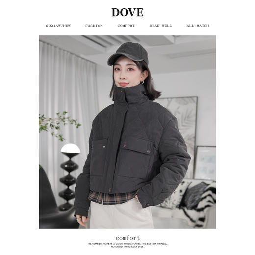 【晨雾】老板娘定制设计款立领口袋棉服 商品图2