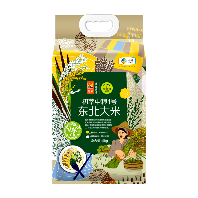 初萃  中粮1号 优选东北大米5kg