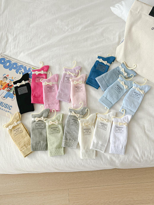 【YW】无忧购（29/5双）春夏韩系ins风超薄竖条纹抗起球中筒堆堆袜8816（截单后7天发货) 商品图8