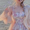 夏新款【大码女装 温柔风碎花吊带裙女】法式雪纺连衣裙 防晒衬衫两件套 商品缩略图0