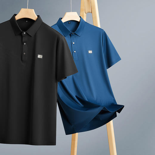 【Q】【冰丝高弹】【新款DDY】大依优型大码男装短袖Polo衫翻领冰丝高弹凉感加肥加大透气吸汗夏季上衣半袖t恤夏装 商品图1