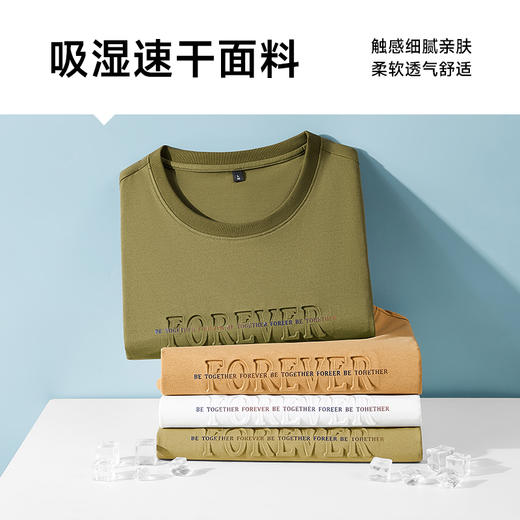 【新款DDY】大依优型大码男装圆领短袖T恤加肥加大透气吸汗夏季上衣半袖t恤夏装 商品图3