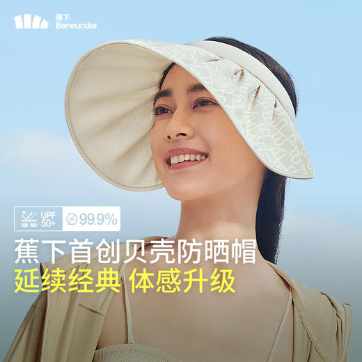 蕉下贝壳帽TS55024空顶防晒帽女夏防紫外线遮脸大帽檐户外遮阳帽 商品图4