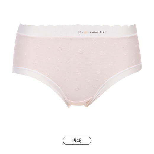 都市丽人基础系列舒肤棉内裤女棉提花纯棉女士内裤中腰平角内裤LK45D7 商品图12
