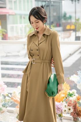 Le Malene 优雅感风衣式连衣裙 14536