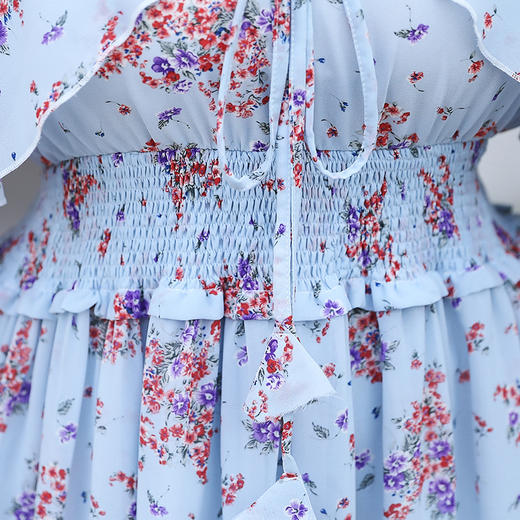 春夏季新品大码女装300斤遮肚宽松显瘦洋气修身气质连衣裙 商品图3