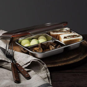 Cuitisan酷艺师分格系列304不锈钢保鲜盒分格便当饭盒微波炉加热专用餐盒