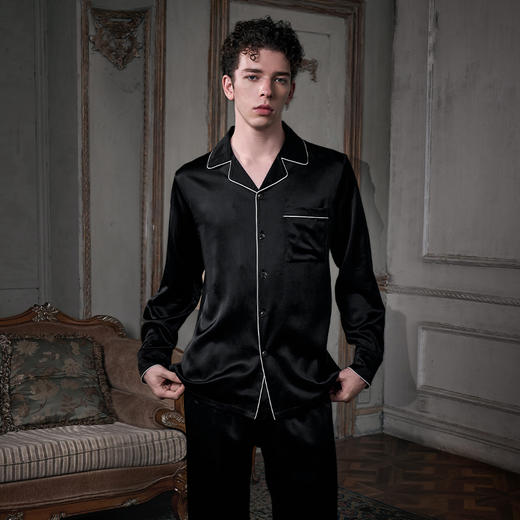 Soloseta22姆米重磅真丝套装男士桑蚕丝睡衣2025秋冬情人节礼物 商品图3