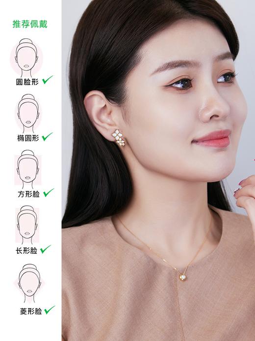 【天猫同款】悦甄 双蝶-18k金贝母钻石耳夹 商品图1