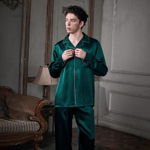 Soloseta22姆米重磅真丝套装男士桑蚕丝睡衣2025秋冬情人节礼物 商品图2