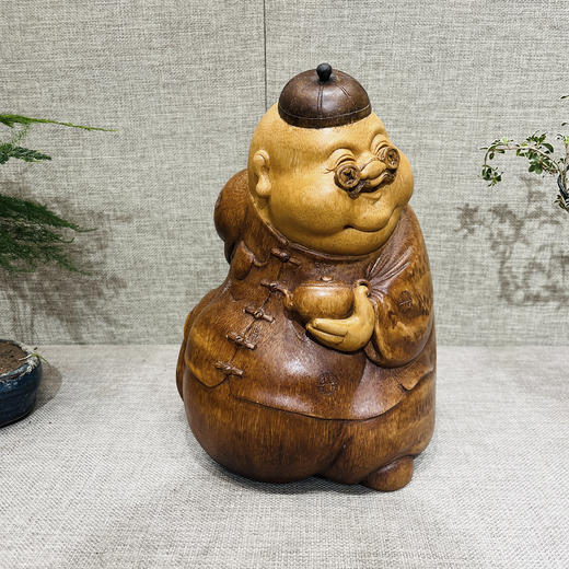 地主财神°竹根雕摆件 商品图4