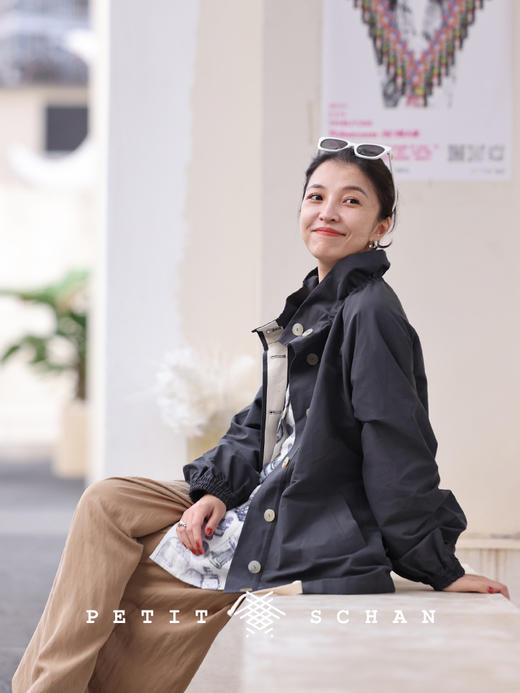 PETIT SCHAN小闪 CLO#348 souffle 舒芙蕾 高支高密进口经典风衣面料花苞领秋冬廓形外套风衣 商品图0