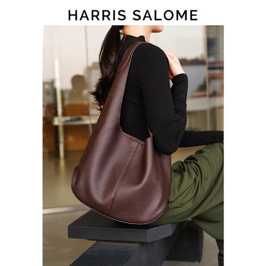 HARRIS SALOME牛皮松弛感大容量单肩包通勤柔软 商品图6