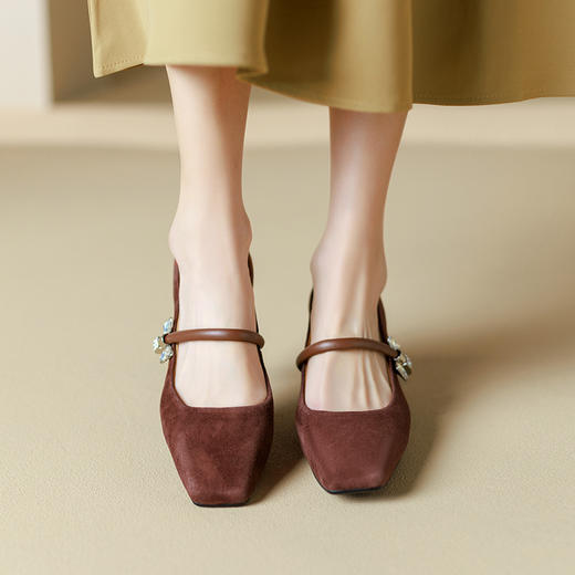 【预售5天】性感简约，纯色浅口羊反皮高跟鞋SY&G2020-1 商品图4