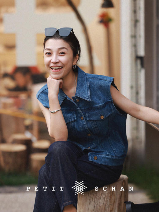 PETIT SCHAN小闪 CLO#215  Blue Kenting 蓝色垦丁 金葱牛仔马甲 商品图1
