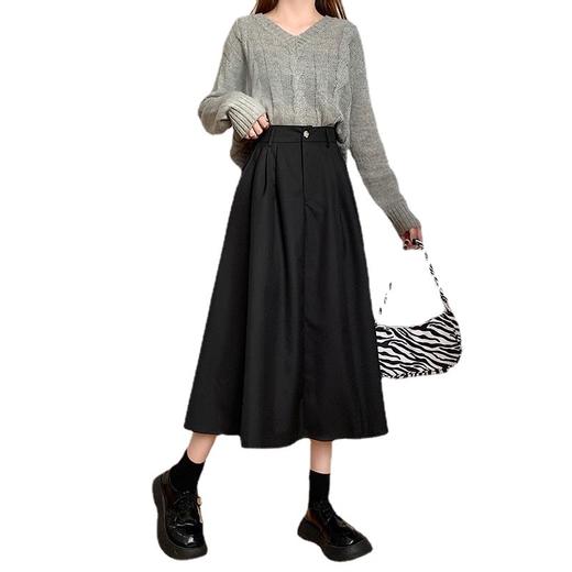 2025春秋款【洋气百搭 中长款半身裙】新款韩版 甜美休闲 小个子A字裙女 商品图4