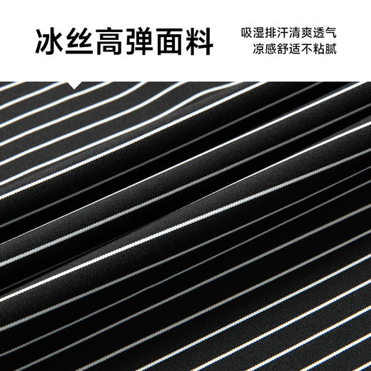 【Q】【冰丝高弹】【新款DPS】大依优型大码男装短袖POLO衫翻领冰丝高弹横条纹加肥加大透气吸汗夏季上衣半袖t恤夏装 商品图3