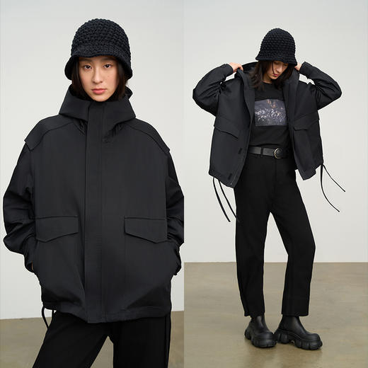 UMILAB【探险家】细腻肌理感一体式连帽率性自在外套BC839H 商品图2