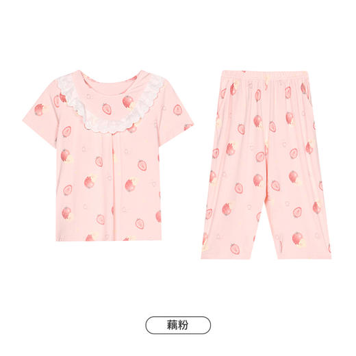 都市丽人眯雅佳生活家居春夏睡衣女童针织人棉家居服薄款中袖长裤童装棉质套装JH42A1 商品图11