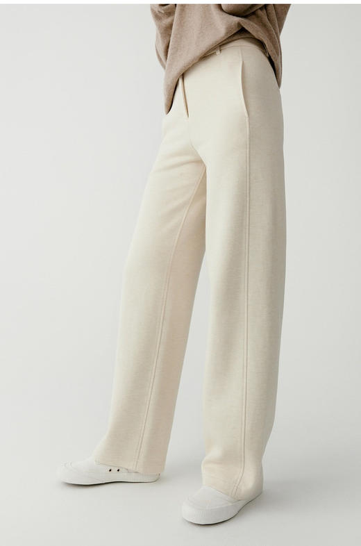 环保种植棉牦牛绒针织直筒裤 面料手感丰满 舒适亲肤 圆弧裤型高腰设计 商品图0