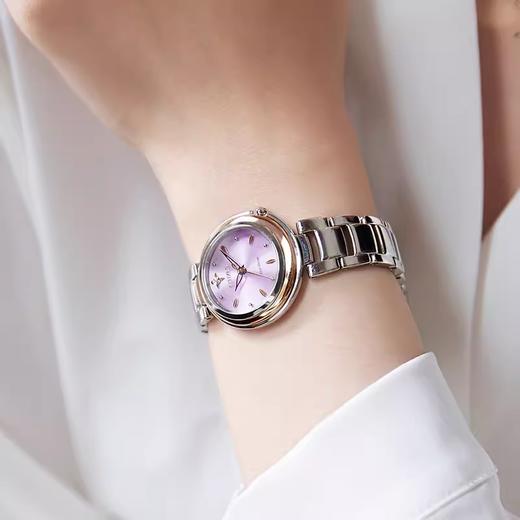 西铁城官方正品官旗镶钻不锈钢间玫瑰金色光动能女表EM0588-81X 商品图9