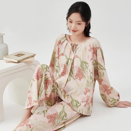 3部顶瓜瓜繁花女士纯棉长袖家居服套装DJJWC-AQW21752 商品图1