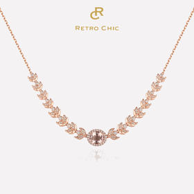 Sugar Morganite方糖摩根石系列 | 克瑞斯麦穗摩根石玫瑰金项链