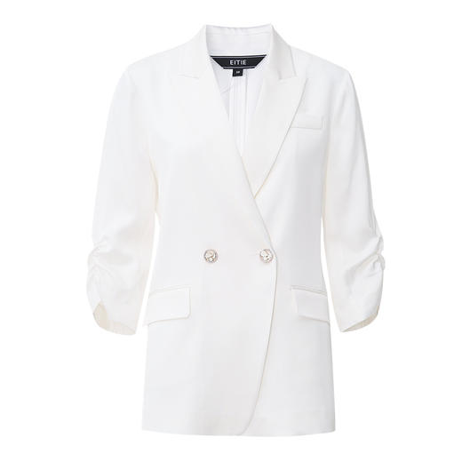 EITIE爱特爱春季新款气质通勤高级白色休闲西装外套A2403309 商品图5