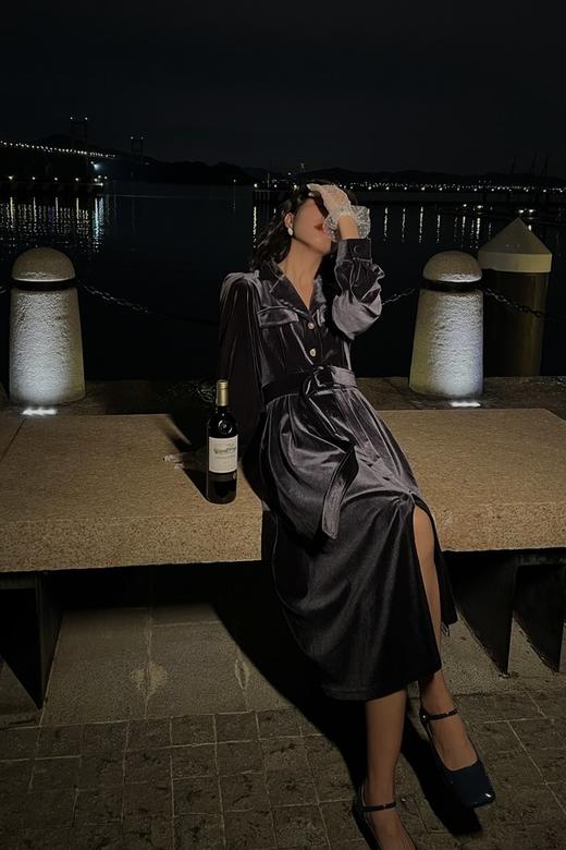 Le Malene 丝绒收腰连衣裙 15009 商品图4