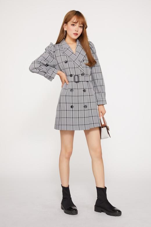 LNNNS 灰色格纹西装连衣裙 9764 商品图1
