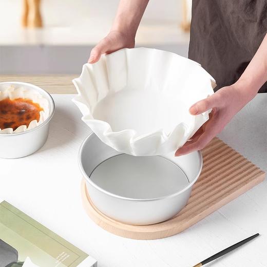 50个/盒 巴斯克专用油纸 免折叠双面硅油纸托 烤箱空气炸锅蛋糕纸托纸杯 商品图1