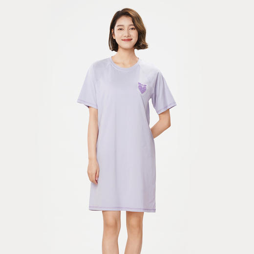 都市丽人生活家居春夏睡衣女32支CVC单面家居服薄款短袖裙女士睡裙LH46D7 商品图1
