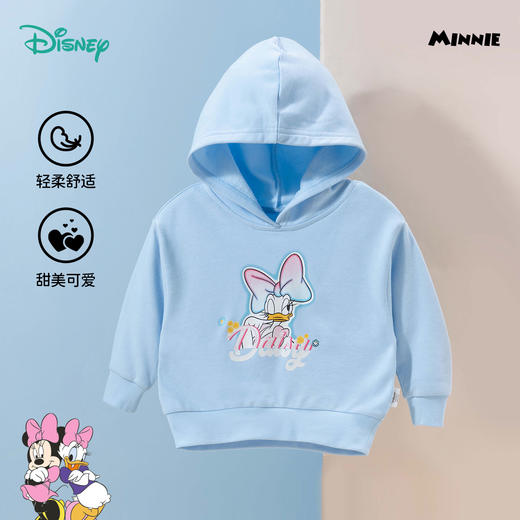 【商城同款】迪士尼2024春季女童连帽卫衣卡通米妮印花上装中小童棉弹卫衣231DS1046 商品图3