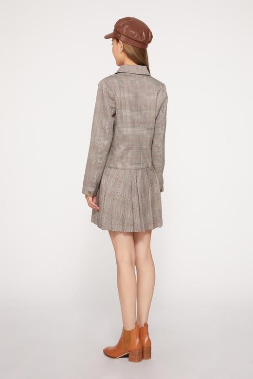 LNNNS 棕色复古格纹西装连衣裙 9806 商品图2