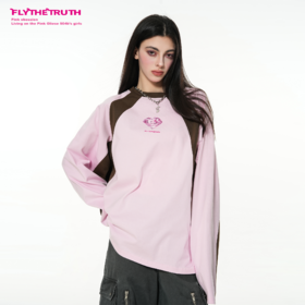 FTT Flythetruth 周末街头 撞色插肩袖T恤女春季宽松休闲圆领上衣